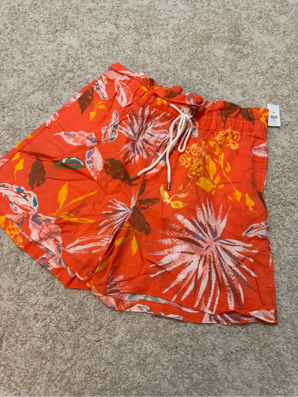 GAP Orange Tropical Drawstring Shorts